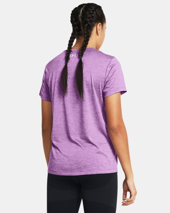 Women's UA Tech™ Twist Short Sleeve, Purple, pdpMainDesktop image number 1